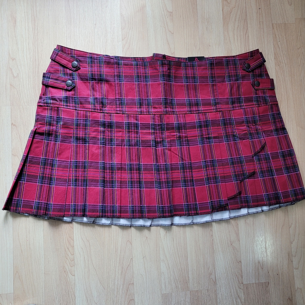 Tripp NYC Red Plaid Mini Skirt